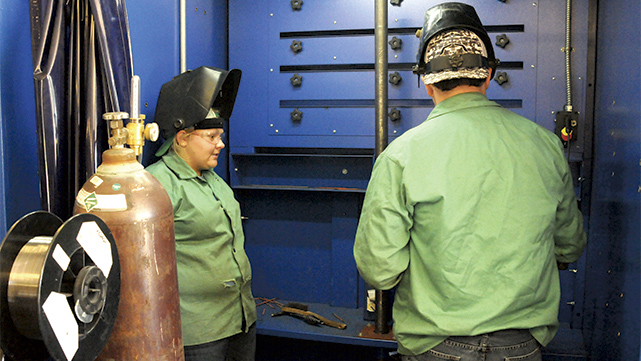 Students practice welding at Edward Bell Tech Center on WB-5055